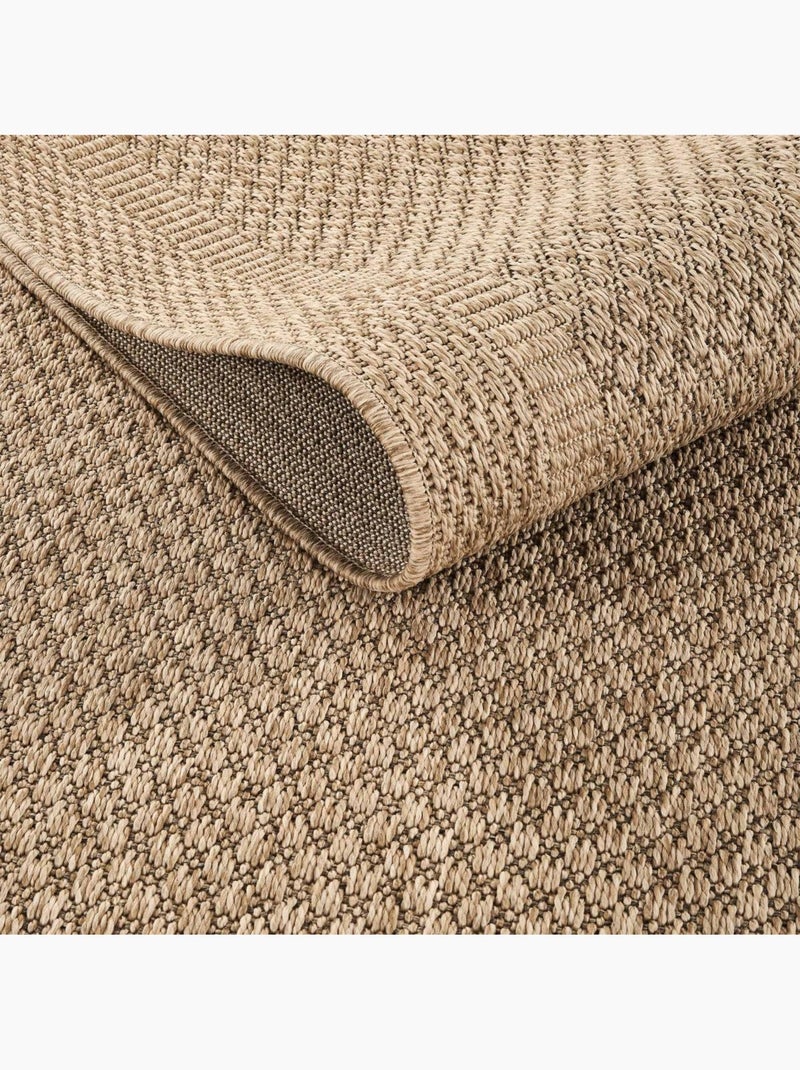 Tapis extérieur, motif faux uni, style kilim, lyn13 reza 5 Beige - Kiabi