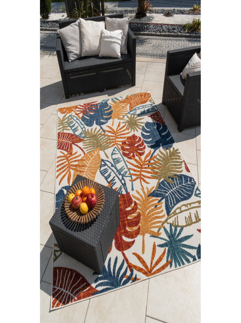 Tapis extérieur motif feuilles Multicolore - Kiabi