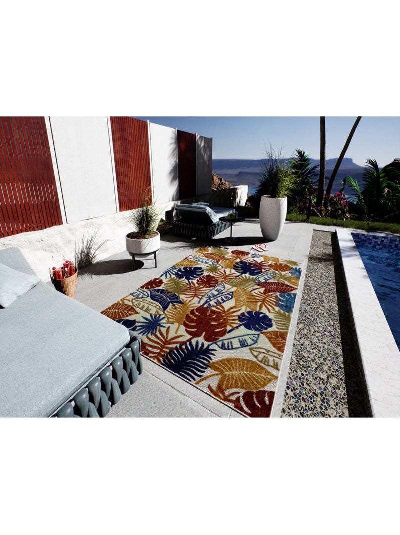 Tapis extérieur motif feuilles Multicolore - Kiabi