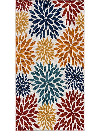 Tapis extérieur motif floral