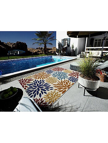 Tapis extérieur motif floral