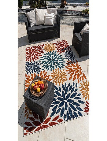 Tapis extérieur motif floral