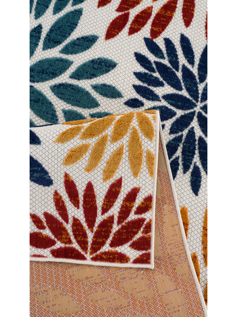 Tapis extérieur motif floral Multicolore - Kiabi
