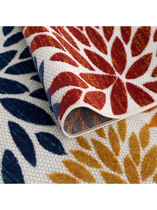 Tapis extérieur motif floral - Kiabi