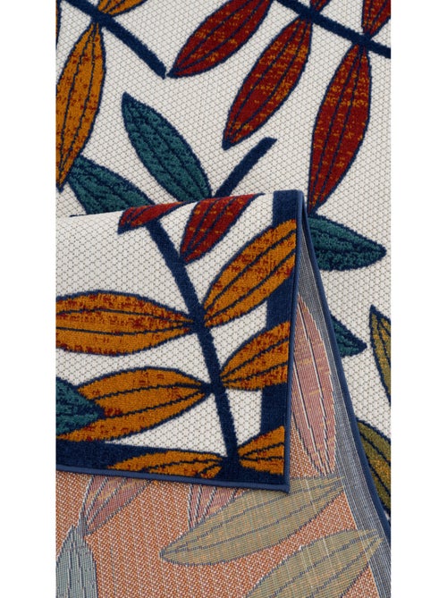 Tapis extérieur motif floral - Kiabi