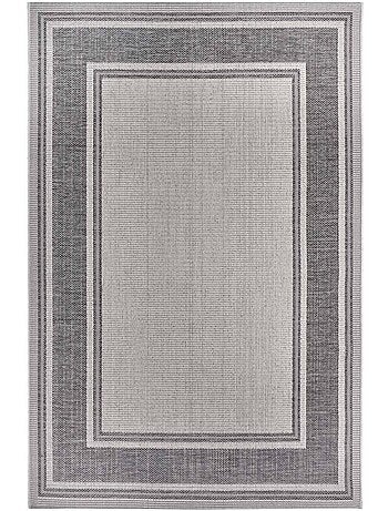 Tapis exterieur, motif géométrique kilim, structure résistante, cast