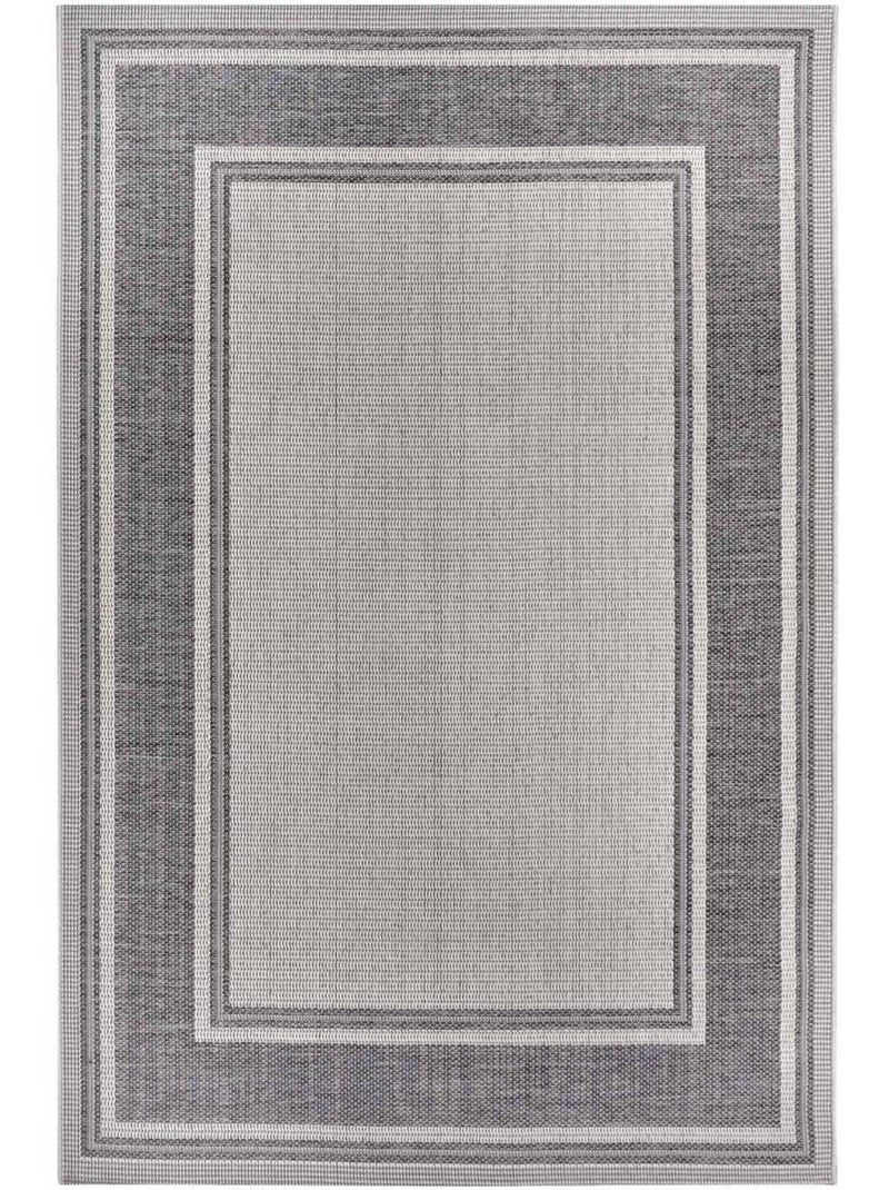 Tapis exterieur, motif géométrique kilim, structure résistante, cast Gris - Kiabi