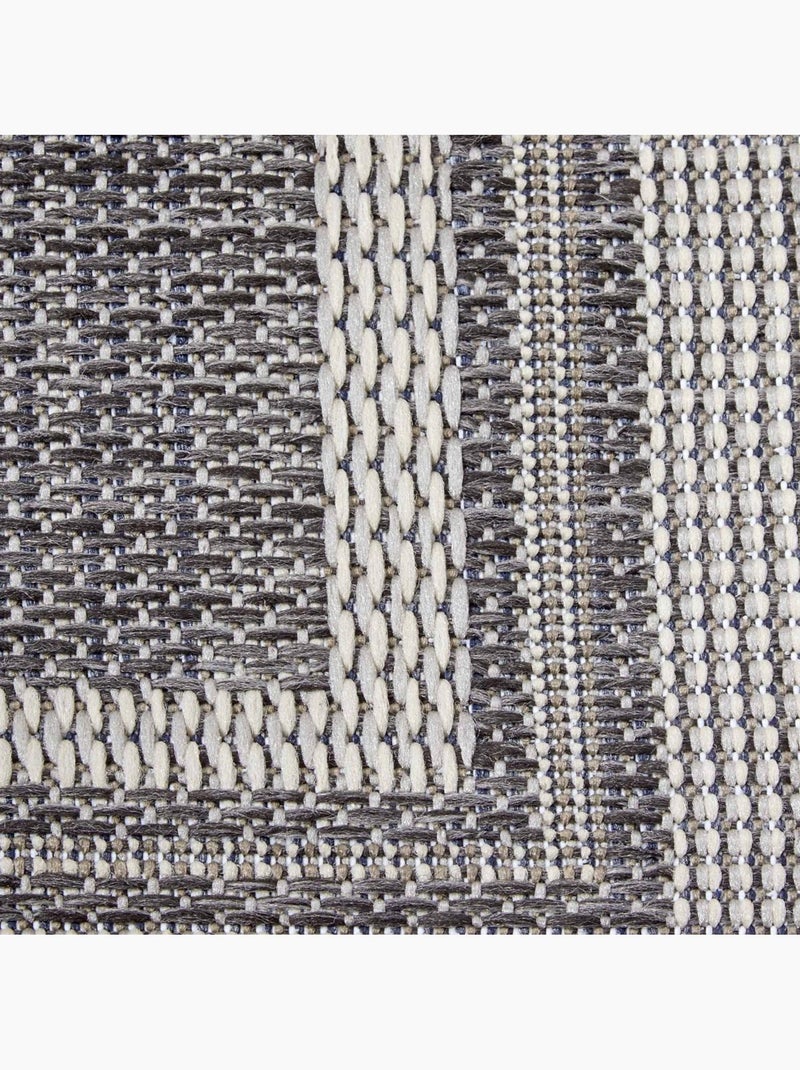 Tapis exterieur, motif géométrique kilim, structure résistante, cast Gris - Kiabi