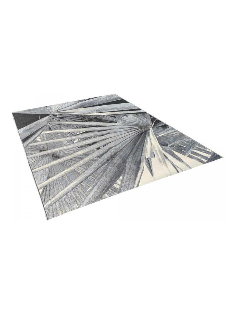 Tapis extérieur tissé kilim rectangle BACAO Gris - Kiabi