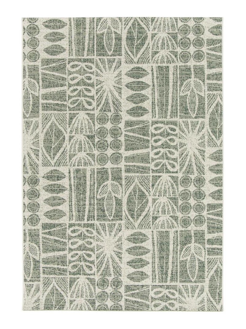 Tapis extérieur tissé kilim rectangle CASADA 1 Vert - Kiabi
