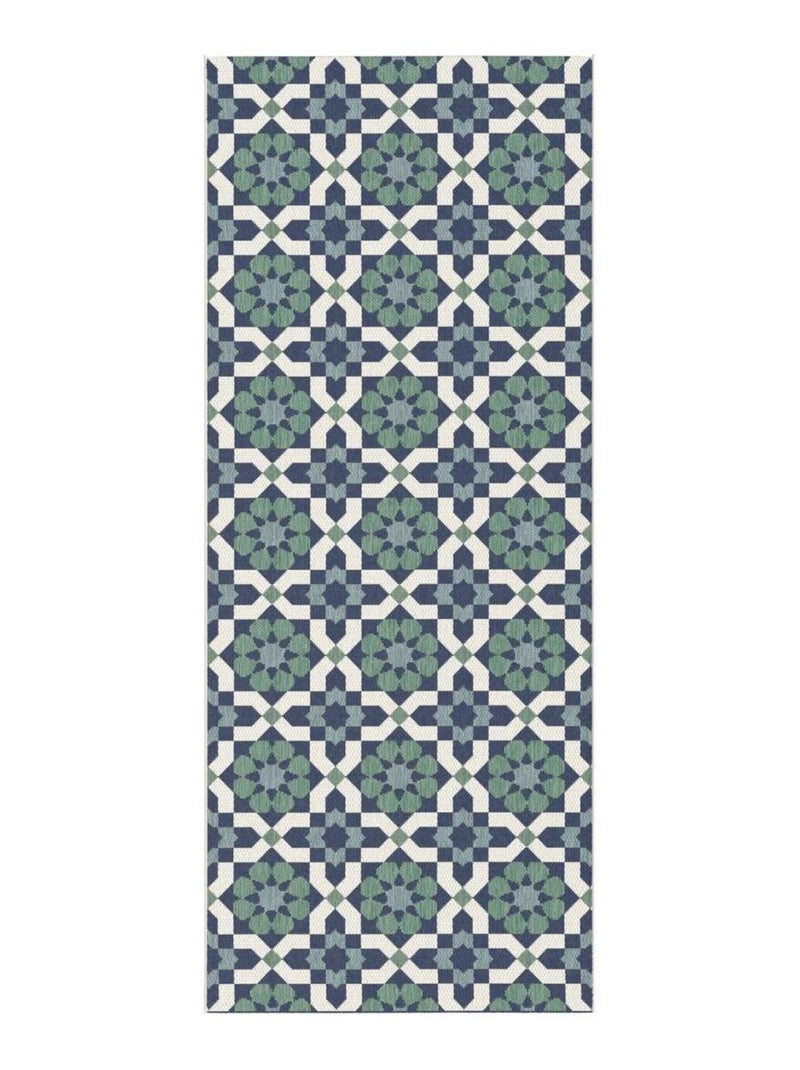 Tapis extérieur tissé kilim rectangle casada 14 Vert - Kiabi