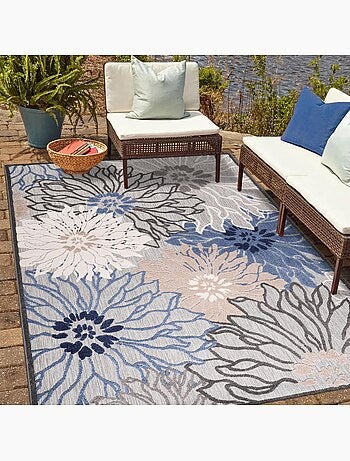 Tapis extérieur tissé kilim rectangle CHIMEKA