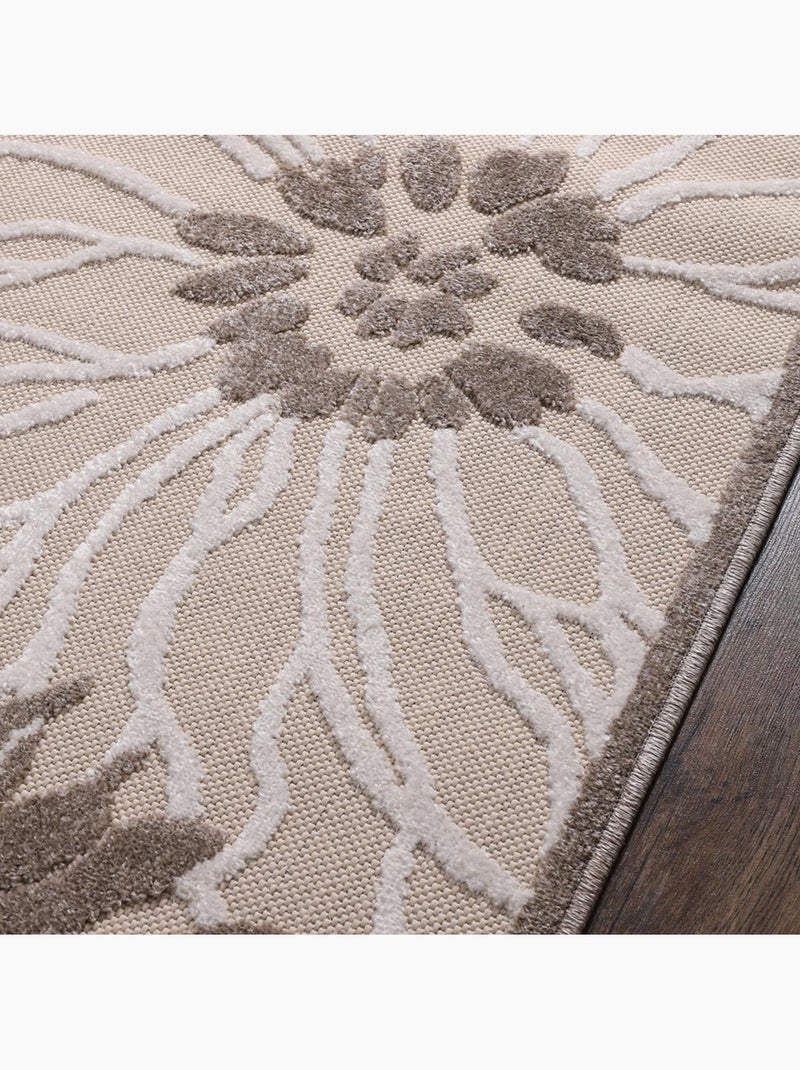 Tapis extérieur tissé kilim rectangle CHIMEKA Ecru - Kiabi