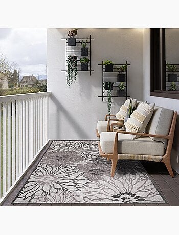 Tapis extérieur tissé kilim rectangle CHIMEKA