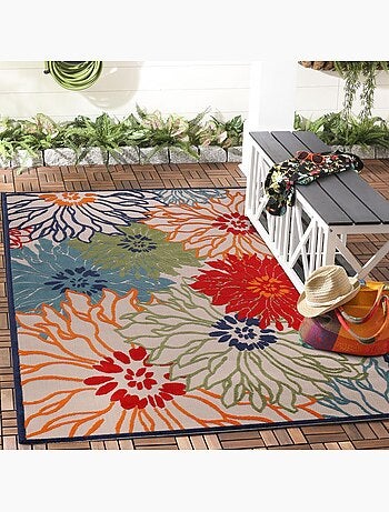 Tapis extérieur tissé kilim rectangle CHIMEKA