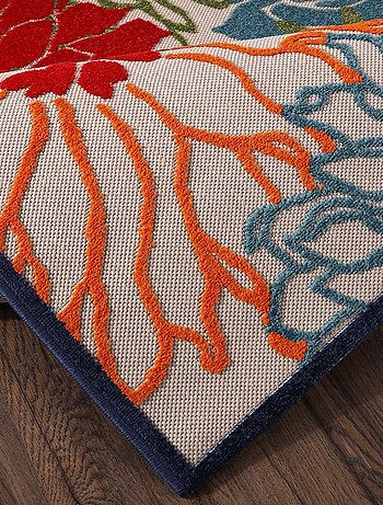 Tapis extérieur tissé kilim rectangle CHIMEKA