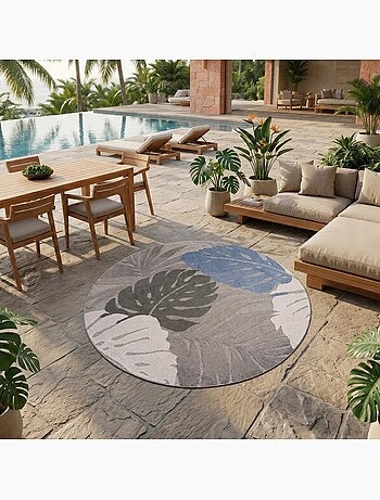 Tapis extérieur tissé kilim rectangle CHIMEKI