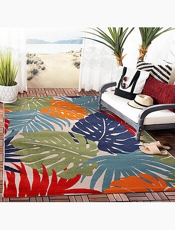 Tapis extérieur tissé kilim rectangle CHIMEKI