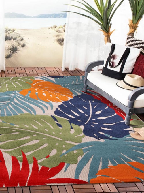 Tapis extérieur tissé kilim rectangle CHIMEKI - Kiabi