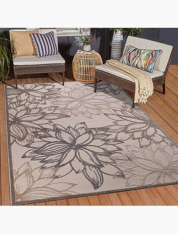 Tapis extérieur tissé kilim rectangle CHIMEKO