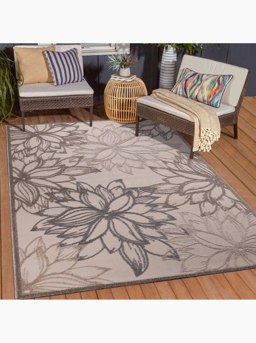 Tapis extérieur tissé kilim rectangle CHIMEKO - Kiabi Tapis extérieur tissé kilim rectangle CHIMEKO - Kiabi