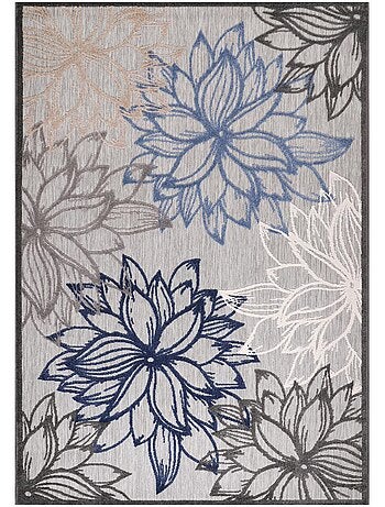 Tapis rond d'extérieur tissé kilim CHIMEKO