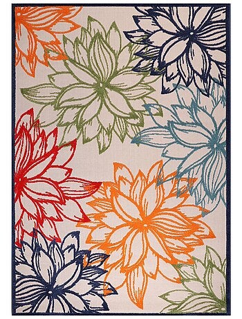 Tapis extérieur tissé kilim rectangle CHIMEKO