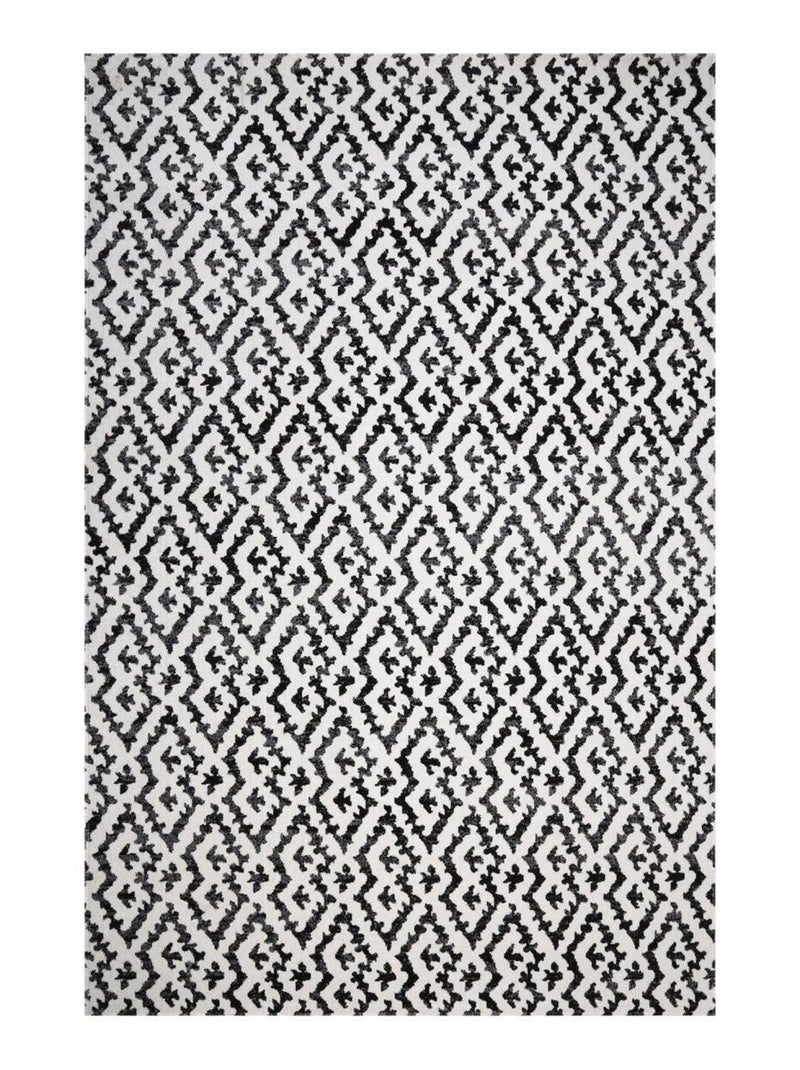Tapis extérieur tissé kilim rectangle EDJE Noir - Kiabi