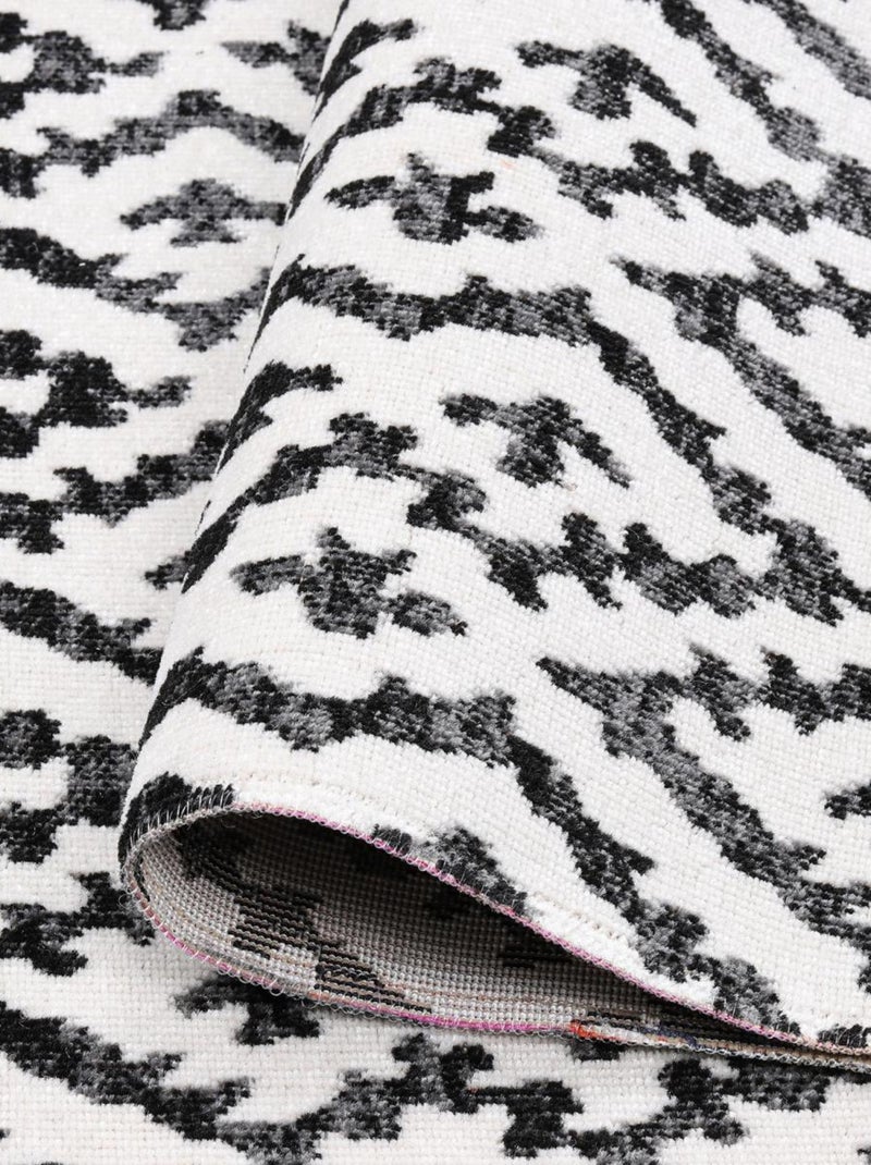 Tapis extérieur tissé kilim rectangle EDJE Noir - Kiabi
