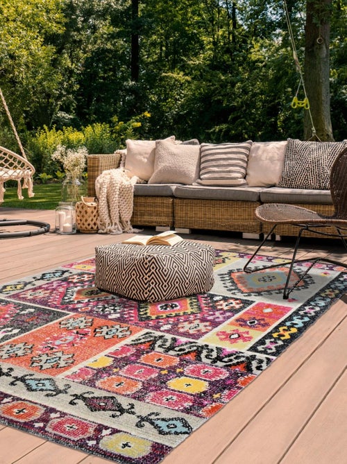 Tapis extérieur tissé kilim rectangle EXT LAHORS - Kiabi
