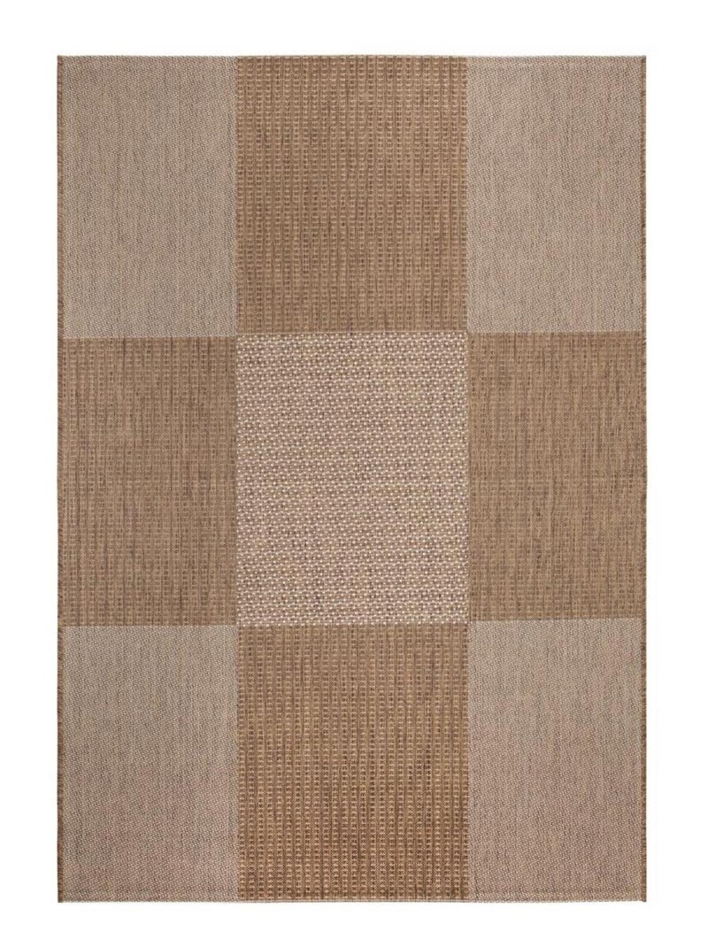 Tapis extérieur tissé kilim rectangle EXTERNA Marron - Kiabi