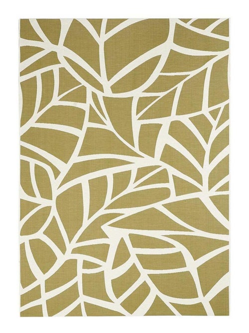 Tapis extérieur tissé kilim rectangle FEUILLE - Kiabi