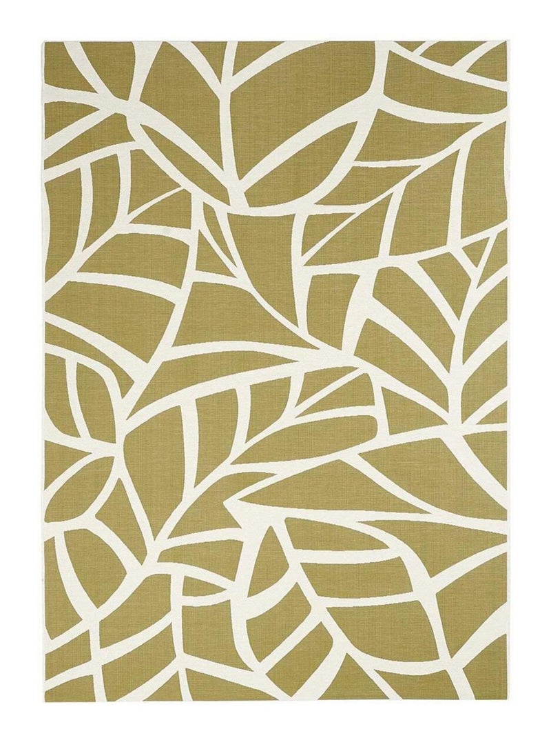 Tapis extérieur tissé kilim rectangle FEUILLE Vert - Kiabi