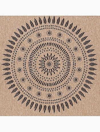 Tapis extérieur tissé kilim rectangle jute art 6