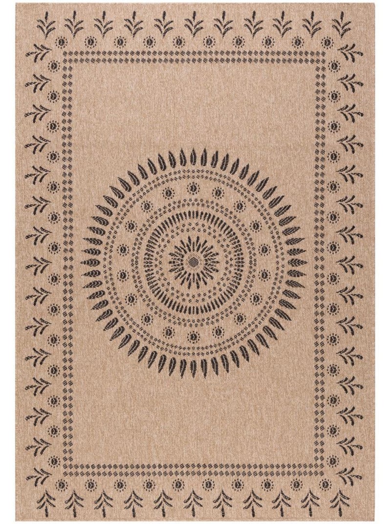 Tapis extérieur tissé kilim rectangle jute art 6 Noir - Kiabi
