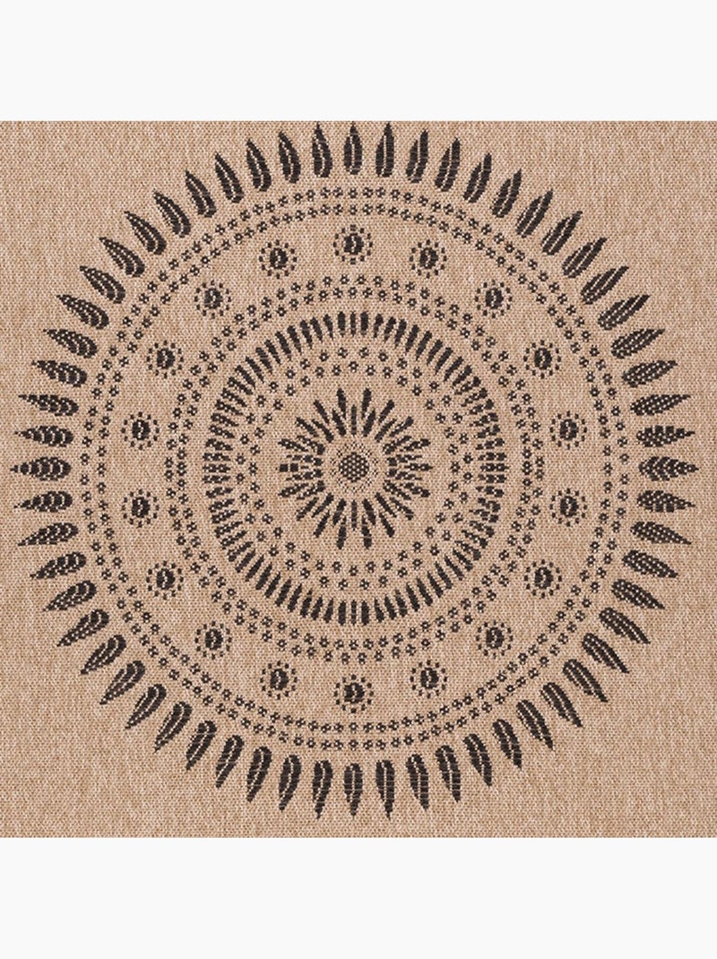 Tapis extérieur tissé kilim rectangle jute art 6 Noir - Kiabi
