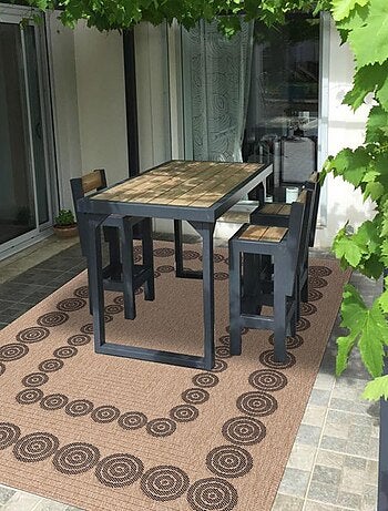 Tapis extérieur tissé kilim rectangle JUTE ART 8