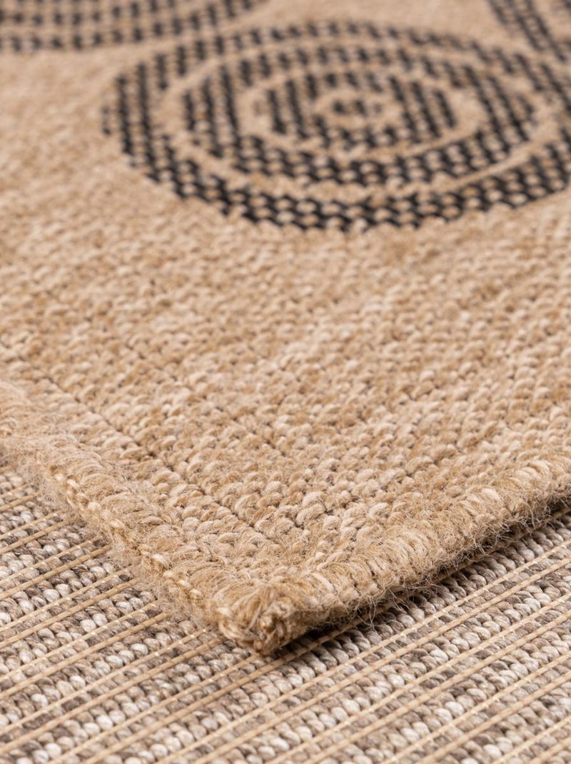 Tapis extérieur tissé kilim rectangle JUTE ART 8 Noir - Kiabi