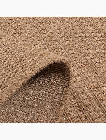 Tapis extérieur tissé kilim rectangle jute art