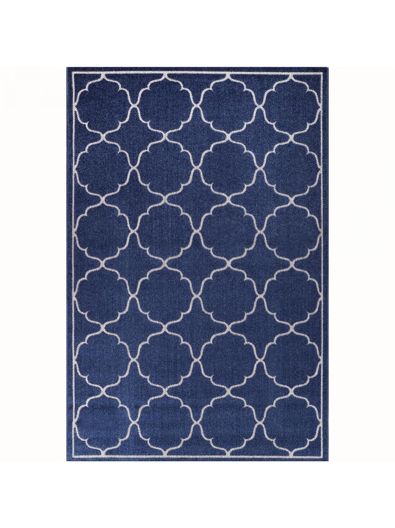 Tapis extérieur tissé kilim rectangle KUMA Bleu - Kiabi