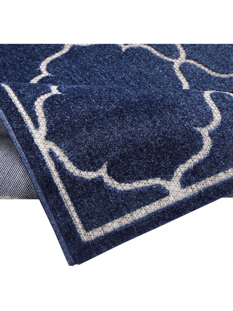 Tapis extérieur tissé kilim rectangle KUMA Bleu - Kiabi