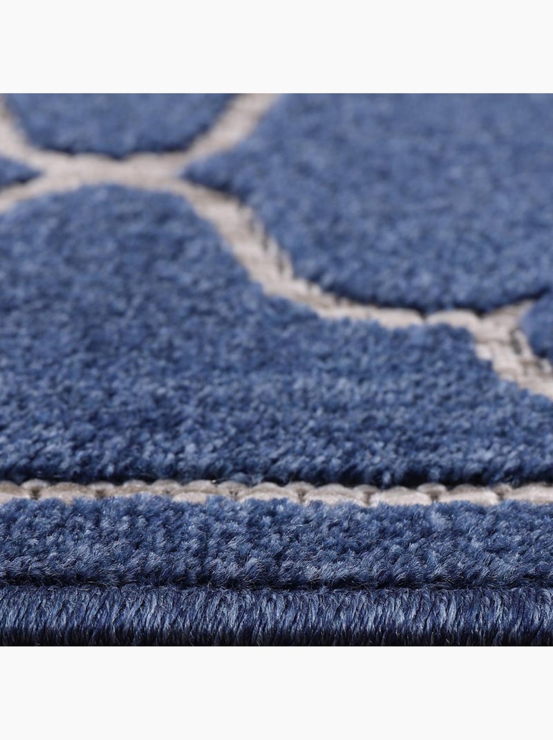Tapis extérieur tissé kilim rectangle KUMA Bleu - Kiabi