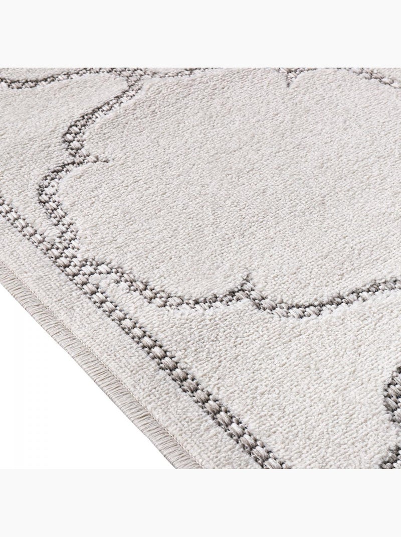 Tapis extérieur tissé kilim rectangle KUMA Ecru - Kiabi