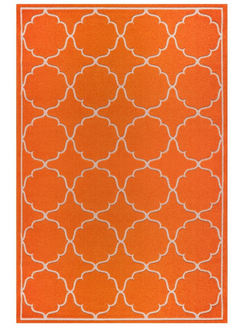 Tapis extérieur tissé kilim rectangle KUMA Orange - Kiabi