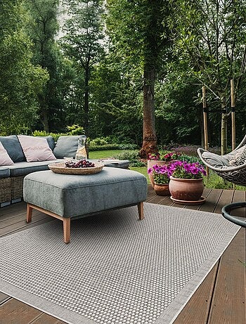 Tapis extérieur tissé kilim rectangle NOUCHY