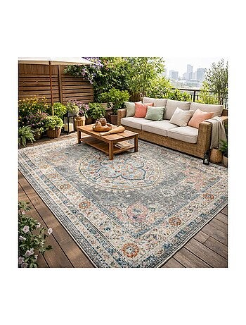 Tapis extérieur tissé kilim rectangle SALOUT A