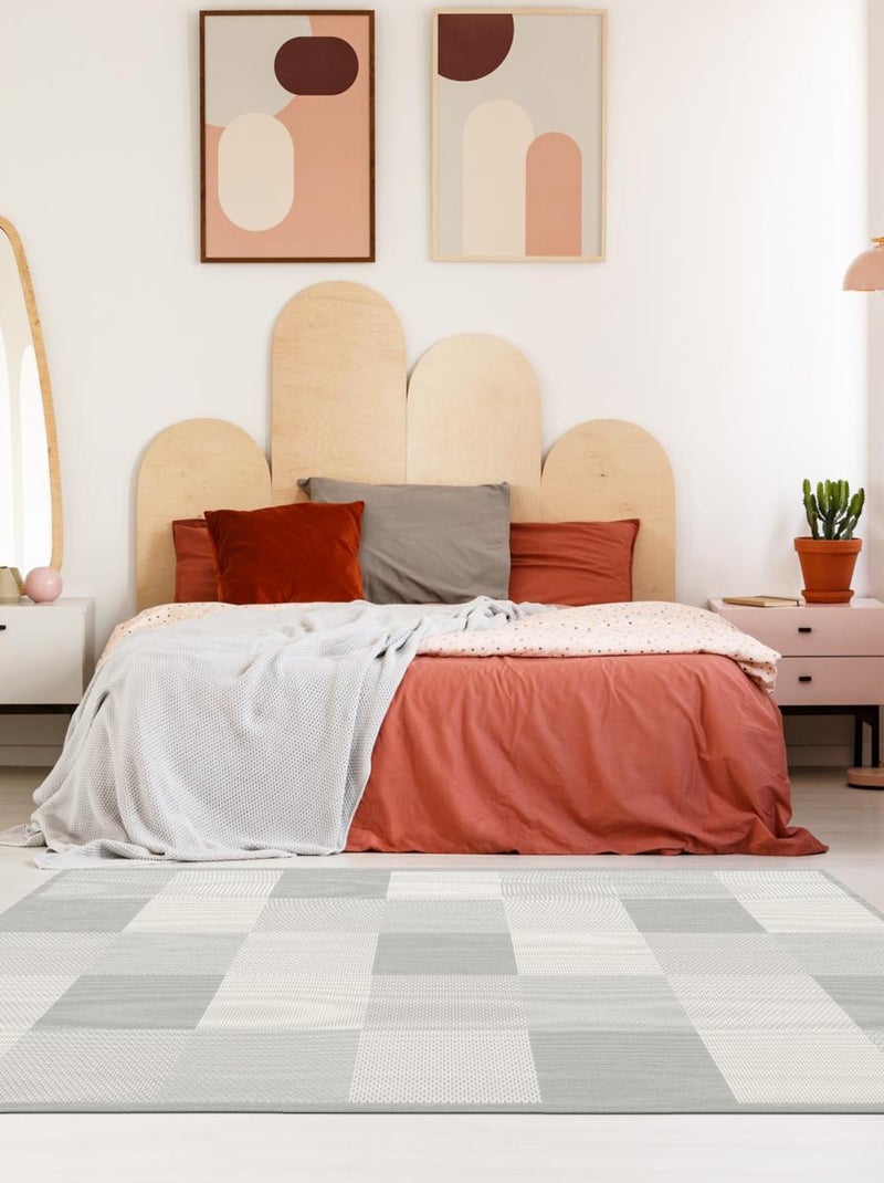 Tapis extérieur tissé kilim rectangle STAROW 1 Gris - Kiabi