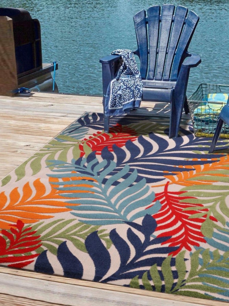 Tapis extérieur tissé kilim rond CHIMEK Multicolore - Kiabi