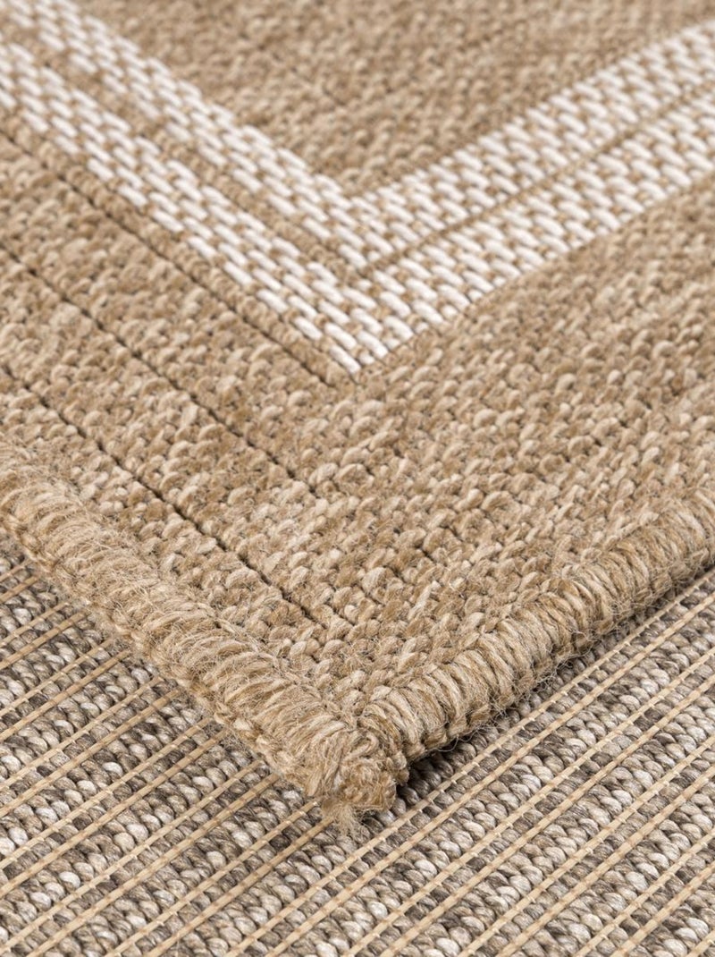 Tapis extérieur tissé kilim rond JUTE ART 5 Beige - Kiabi