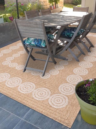 Tapis extérieur tissé kilim rond JUTE ART 8